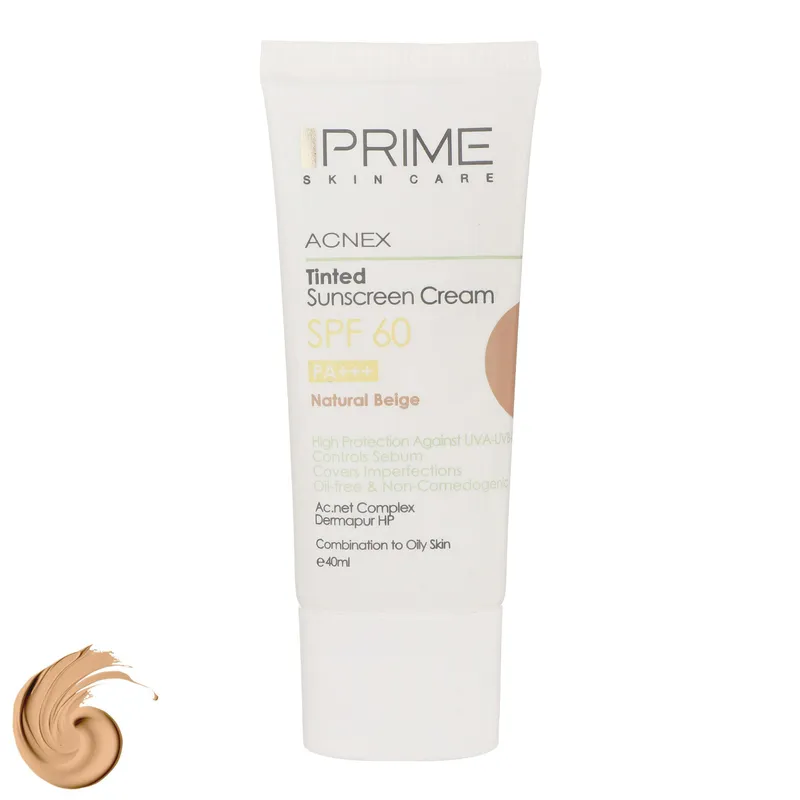 ضد آفتاب رنگی ACNEX پرایم SPF60 بژ طبیعی